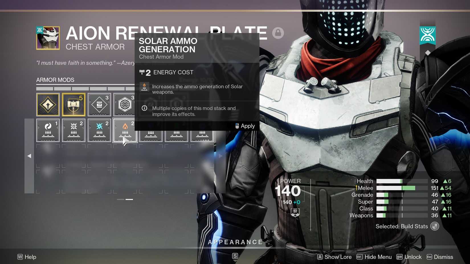 Destiny 2 Solar Ammo Generation mod