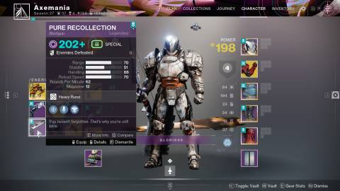 D2 Pure Recollection Powerful Gear