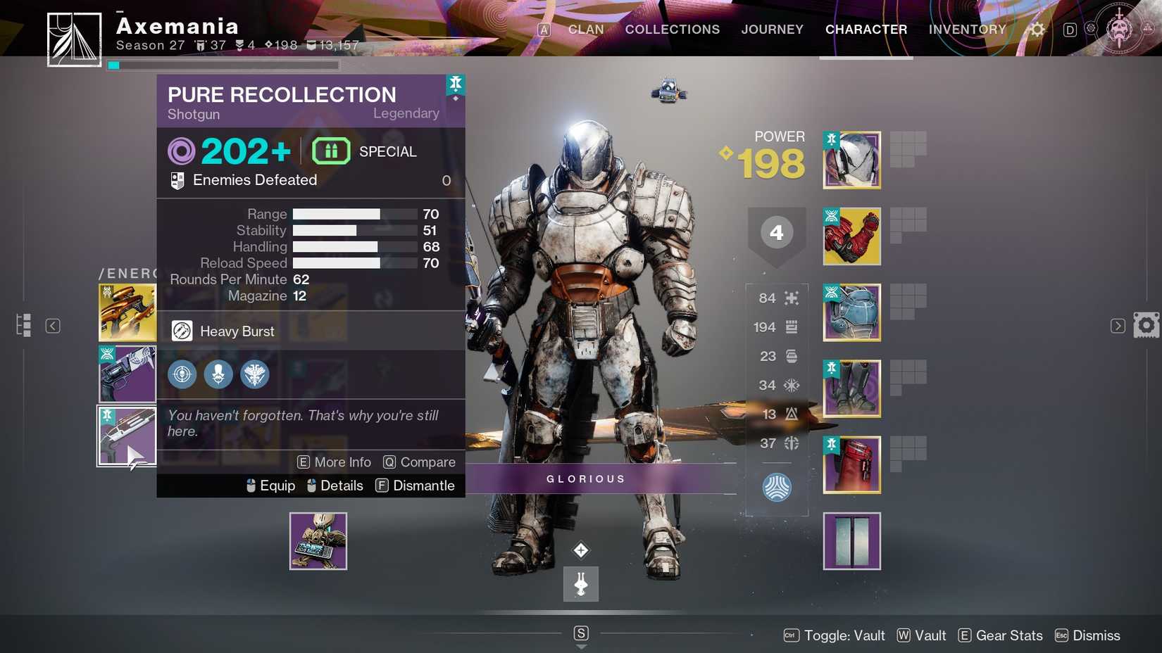 D2 Pure Recollection Powerful Gear