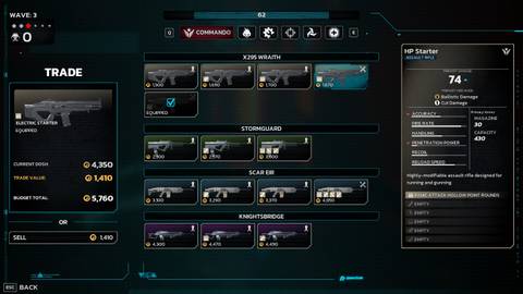 KF3 Trader Pod screen
