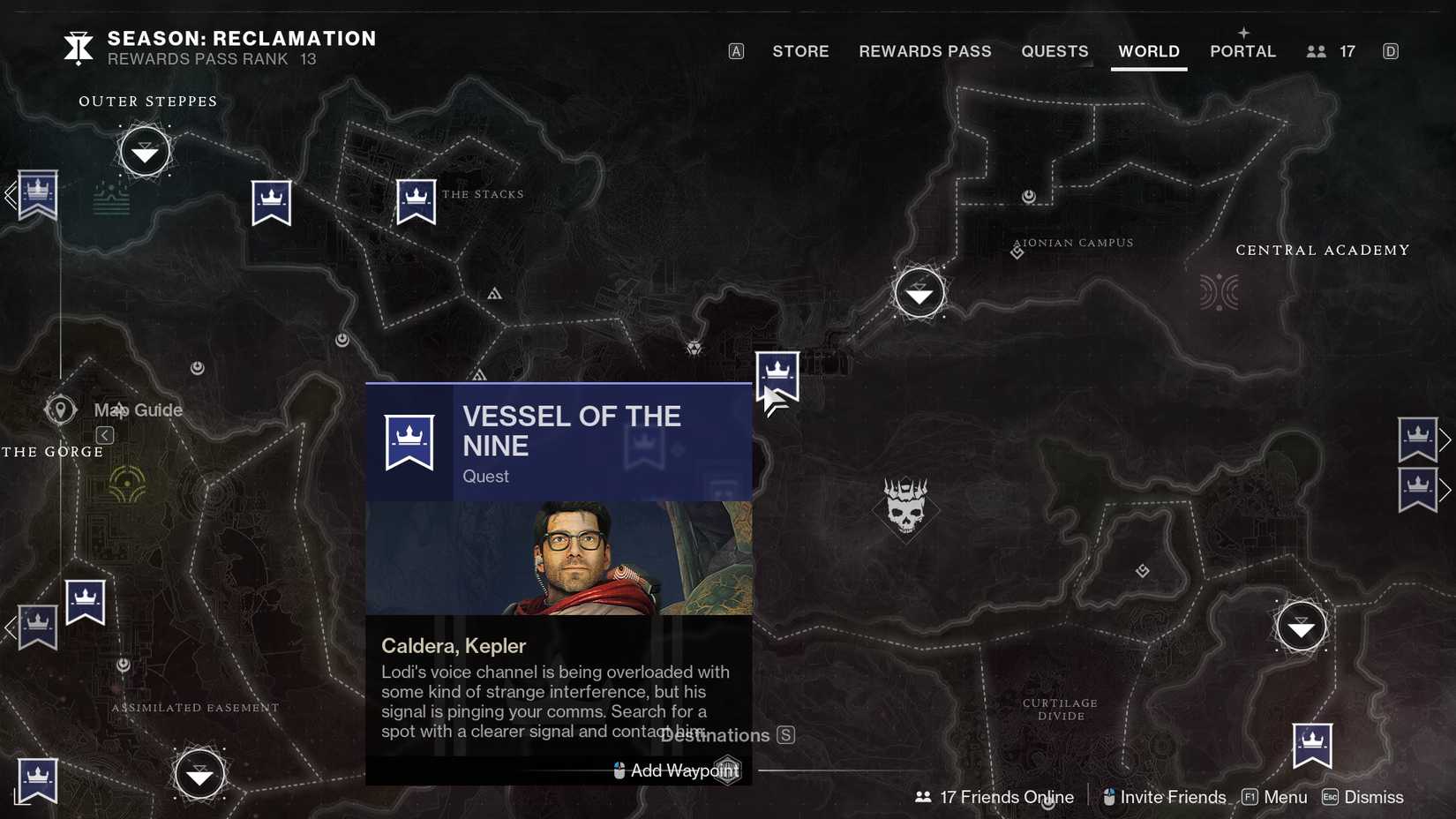 Destiny 2 Vessel of the nine start point map