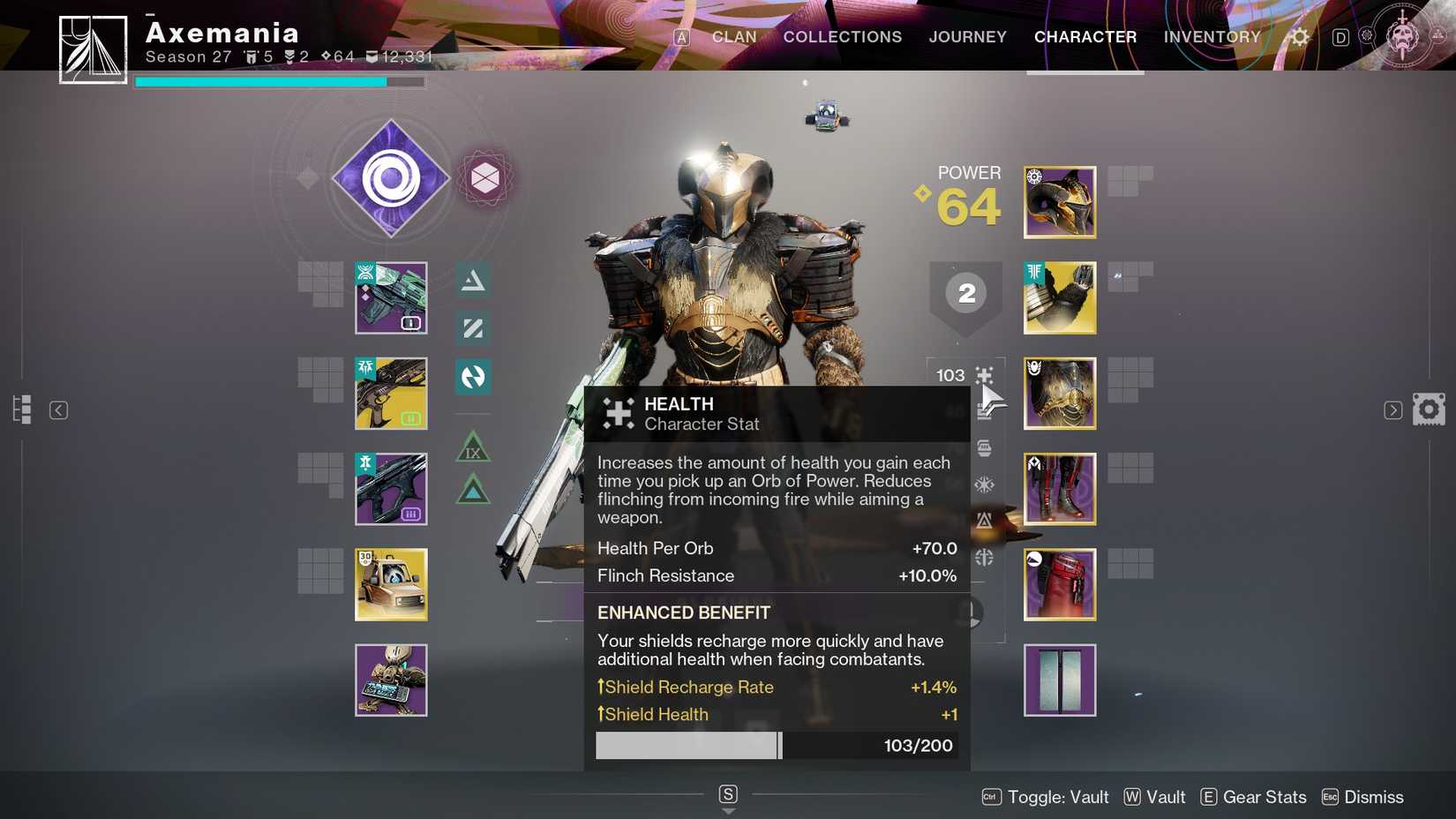 Destiny 2 Armor 3.0 Health