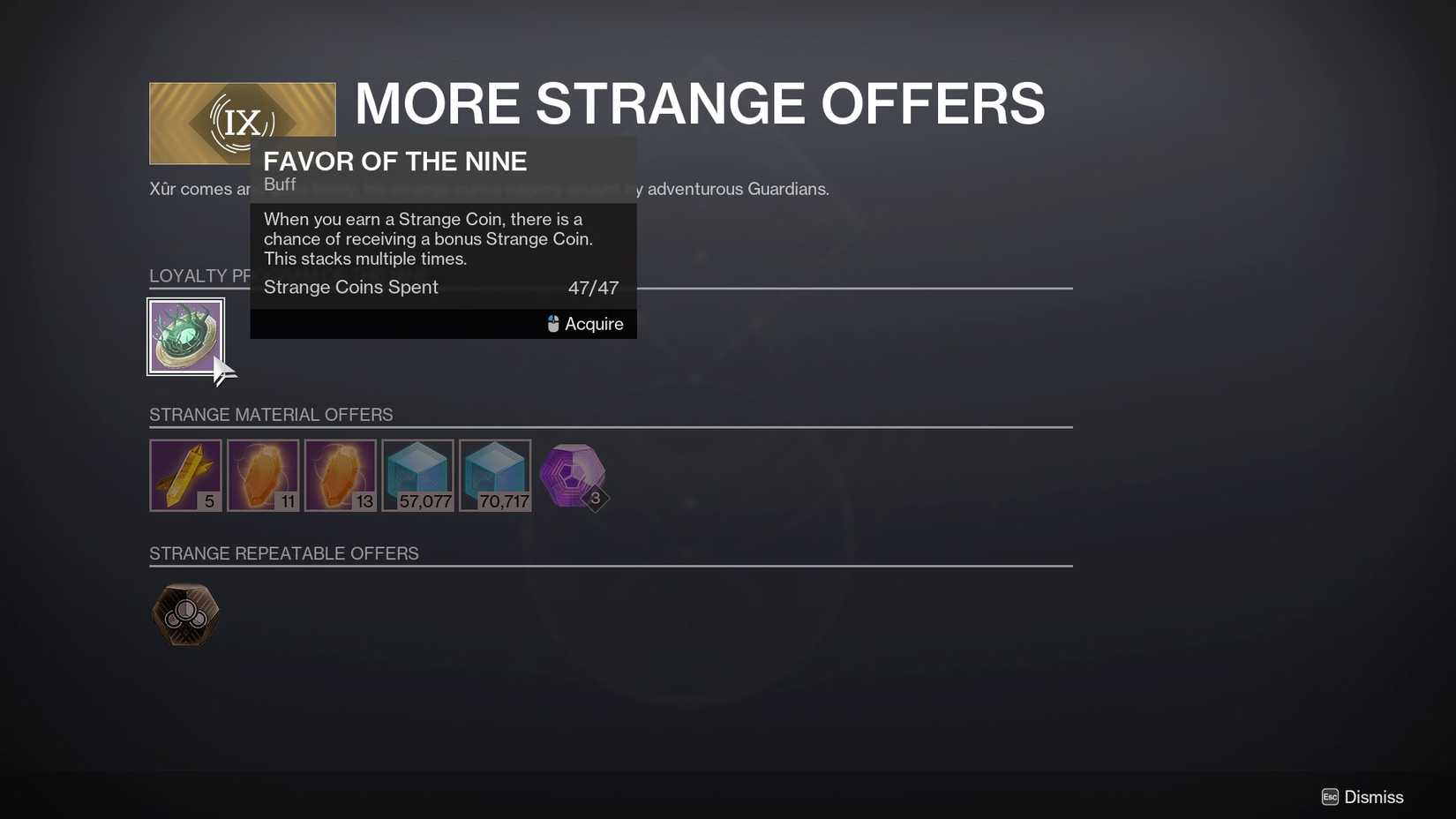 Destiny 2 Favor of the Nine Xur