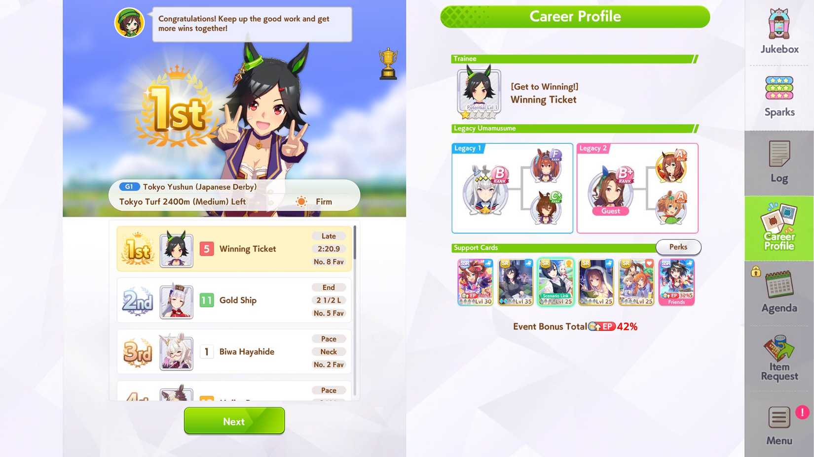 Umamusume Winning Ticket Wins Japanese Derby