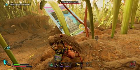 The Player Landing a Dash Strike on a Worker Ant 