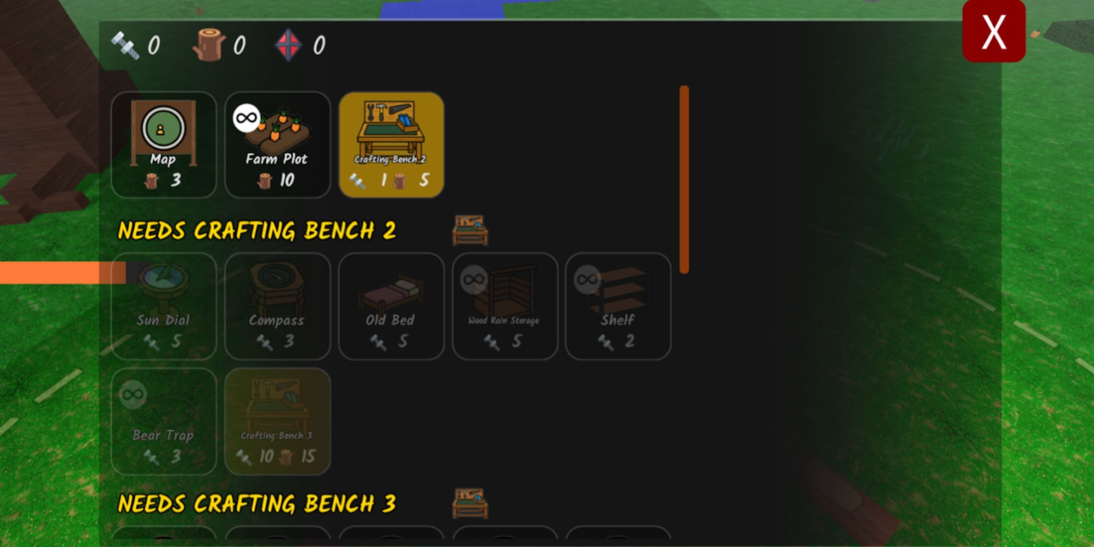 99 Nights in The Forest items