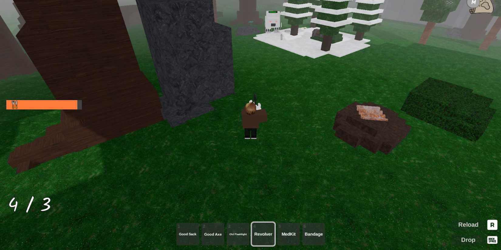 99 Nights in the Forest player with a weapon