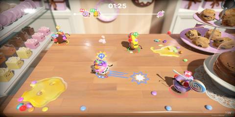 A 4 okayer minigame in Cake Bash