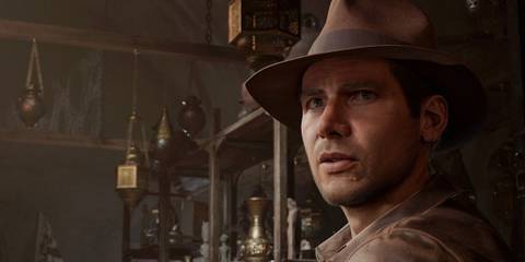A closeup of Indy's face - Indiana Jones And The Great Circle