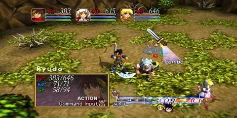 A combat scene in Grandia 2