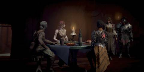 A cutscene featuring characters in Babylon’s Fall