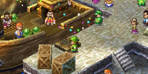 A cutscene featuring characters in Dragon Quest 7