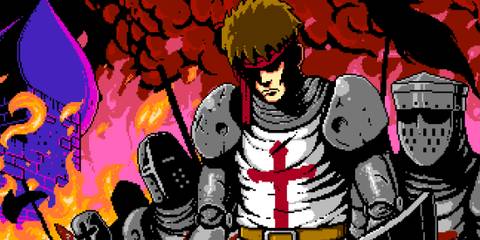 A cutscene featuring characters in Infernax