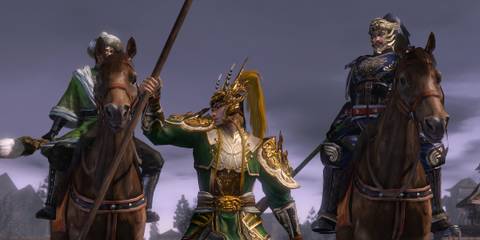 A cutscene featuring characters in Warriors Orochi 3