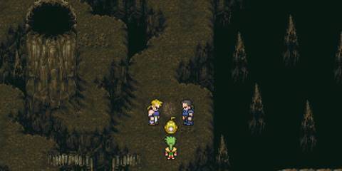 A cutscene featuring Sabin, Cyan, and Gau in Final Fantasy 6