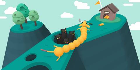 A dog playing golf in What The Golf