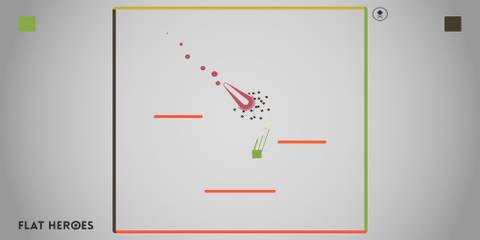 A Green Block Dodging Enemy Fire in Flat Heroes