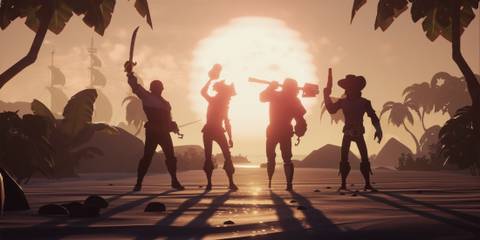 A group of pirates, ready to find some treasure - Sea Of Thieves