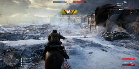 A player riding a horse in Battlefield 1 In The Name Of The Tsar