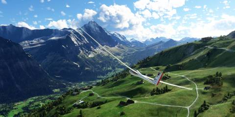 A small plane exploring a mountain - Microsoft Flight Simulator
