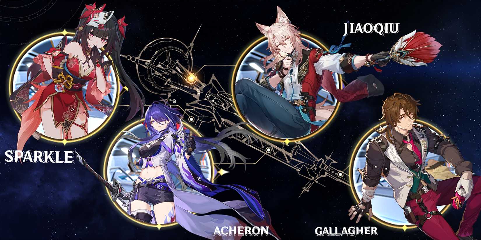 acheron-jiaoqiu-gallagher-and sparkle team composition in honkai star rail