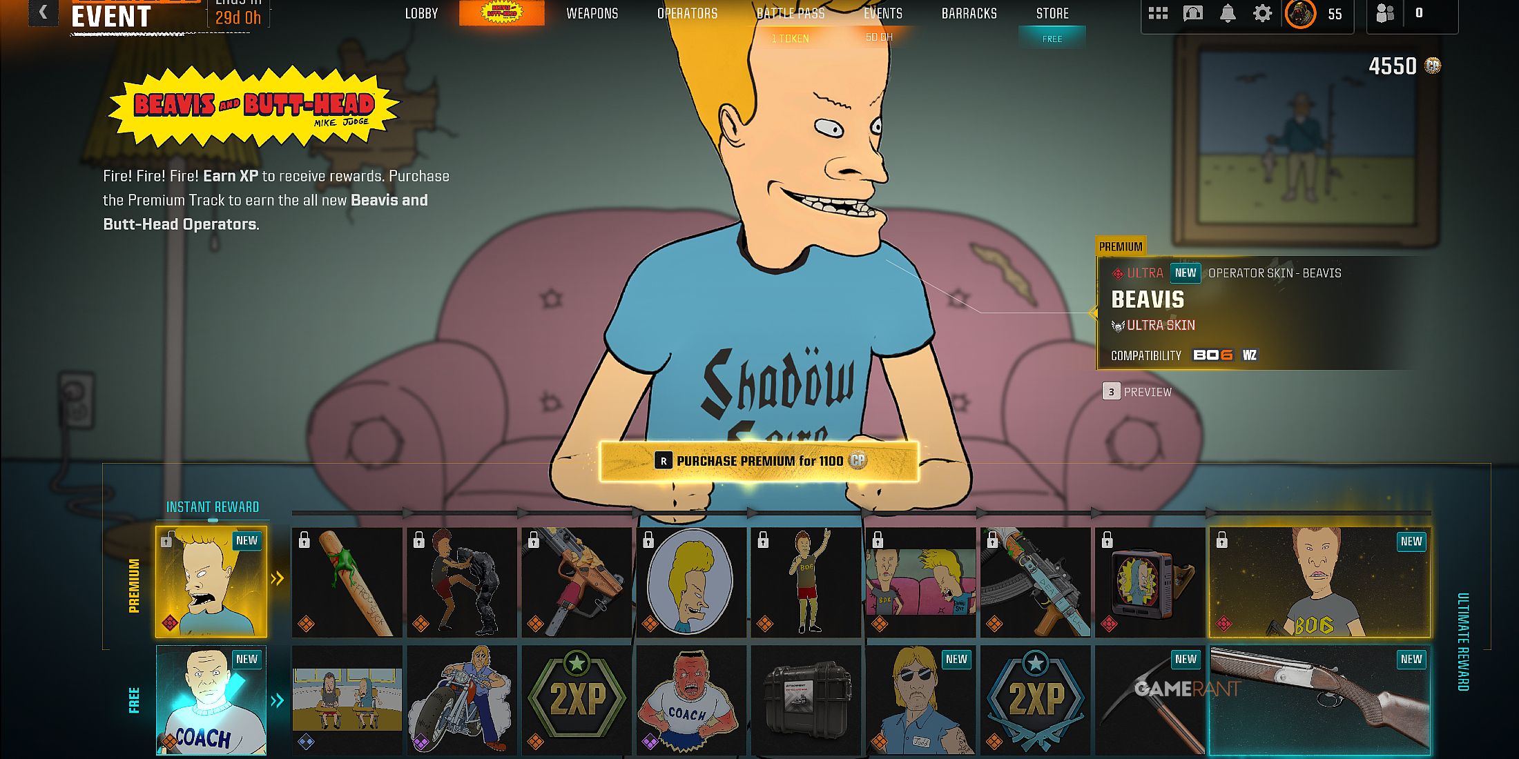 All Beavis & Butt-Head Event Pass Rewards in Black Ops 6 & Warzone