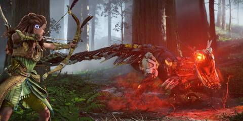 Aloy fighting a Clawstrider - Horizon Forbidden West