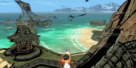 Amaterasu looking to the horizon - Okami