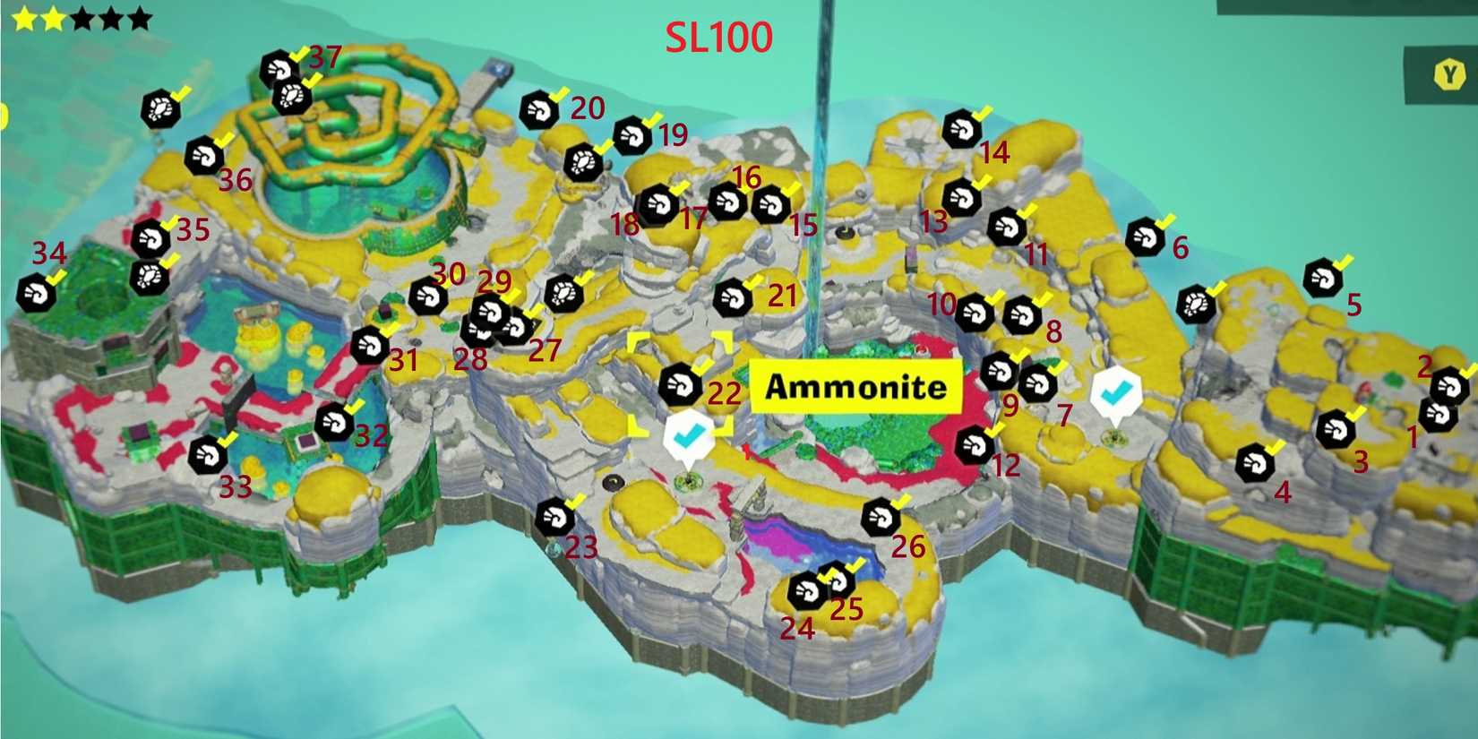 Ammonite Fossils in SL100 donkey kong bananza