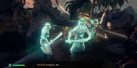 Ancient Warriors in Followers of the Flame voyage in Sea of Thieves