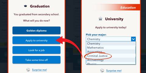Applying for a University in BitLife