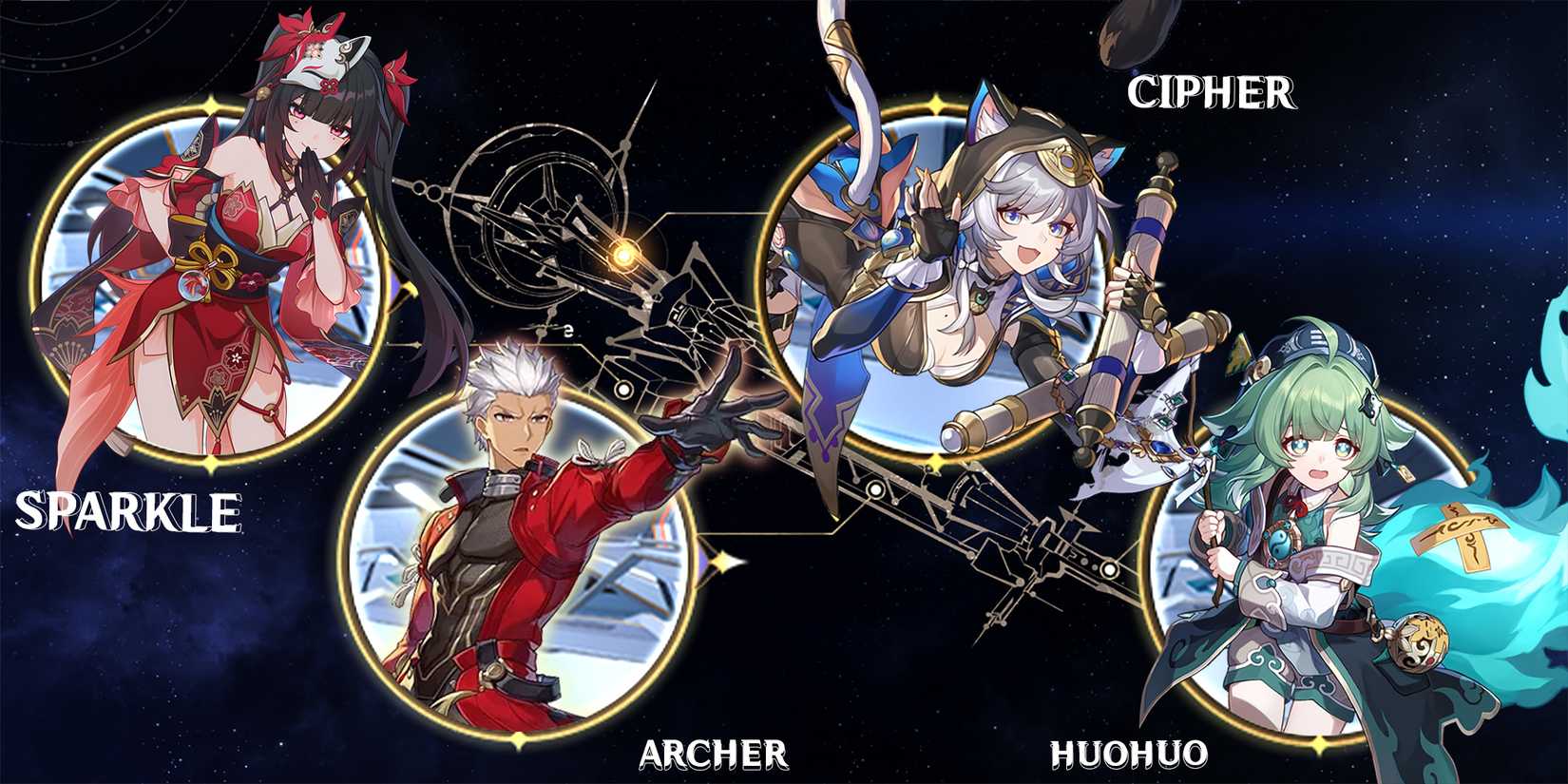 archer-cipher-huohuo-and sparkle team composition in honkai star rail
