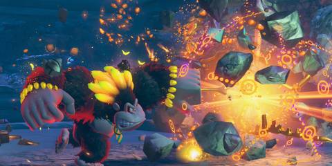 Attacking enemies as Kong Bananza in Donkey Kong Bananza