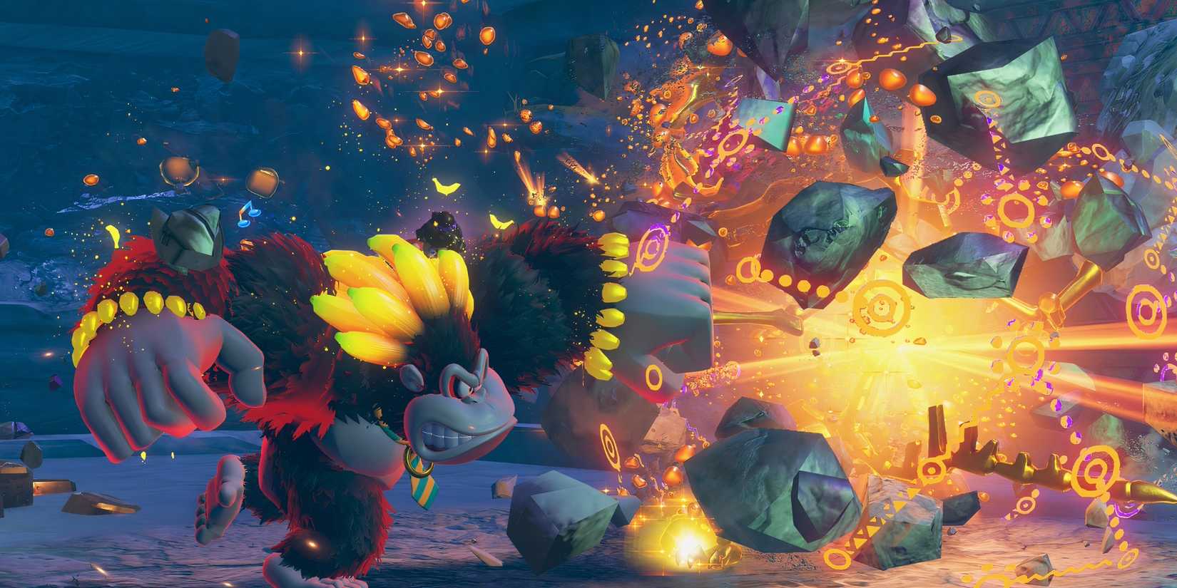 Attacking enemies as Kong Bananza in Donkey Kong Bananza