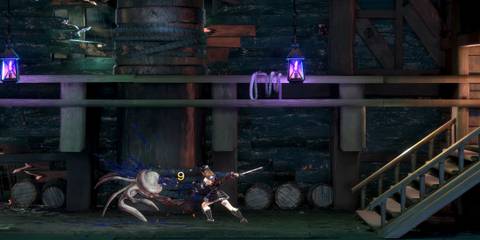 Attacking enemies in Bloodstained Ritual Of The Night