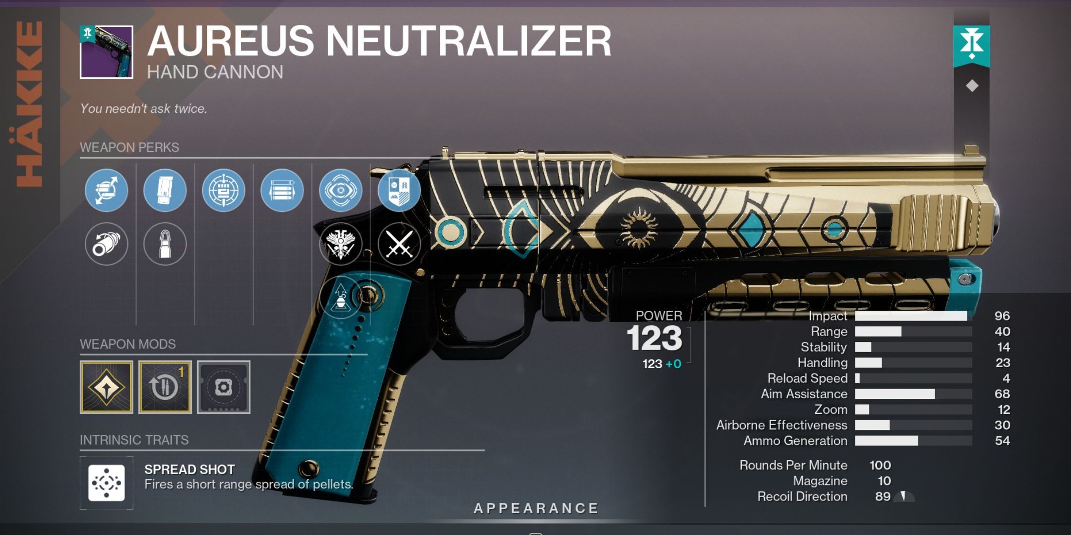 Aureus neutralizer Destiny 2