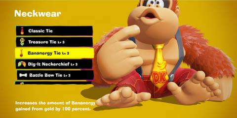 Bananergy Tie costume piece in Donkey Kong Bananza