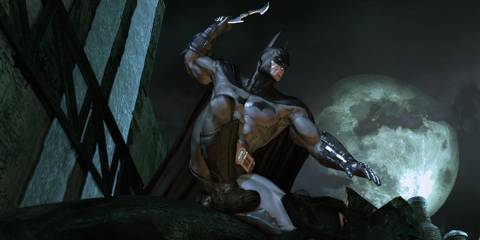 Batman perching in Batman Arkham Asylum