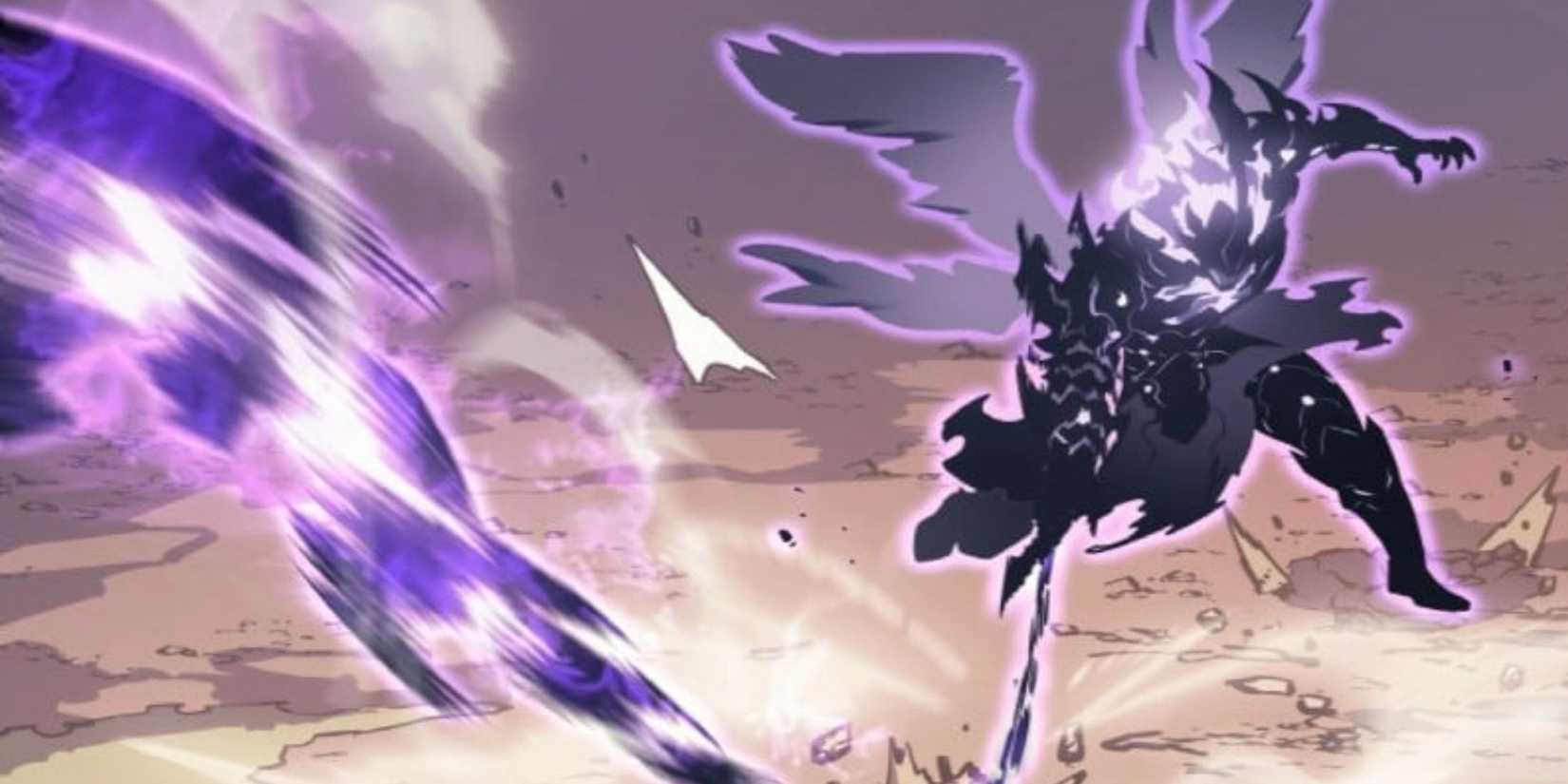 Bellion wielding his whip sword - Solo Leveling