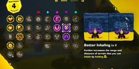 Better Inhaling skill in Donkey Kong Bananza