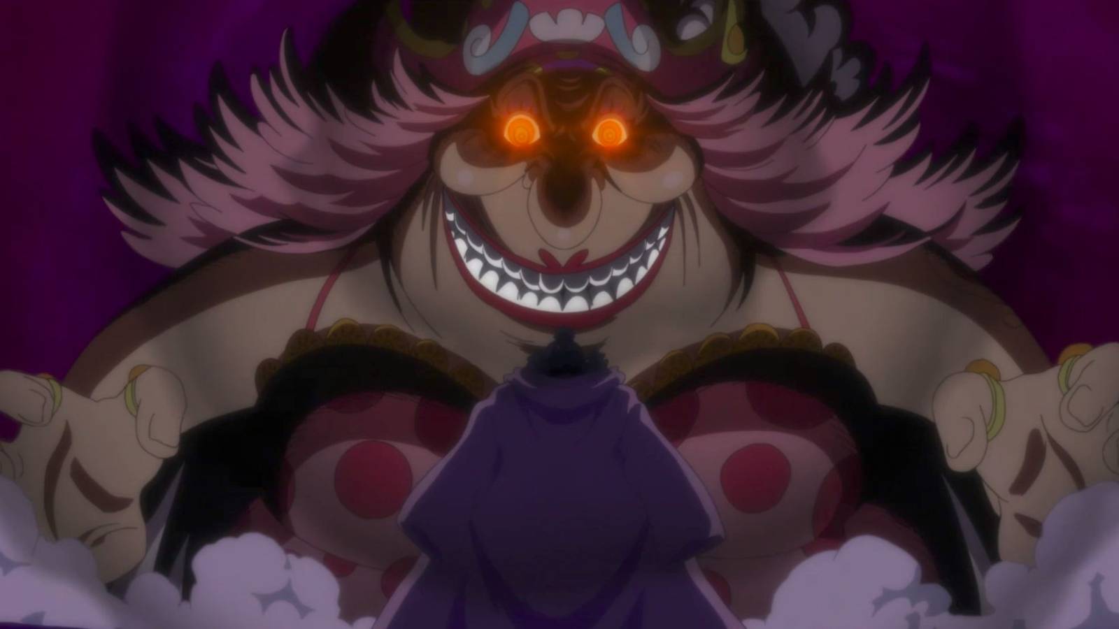 picture: big mom facing jinbe in One Piece