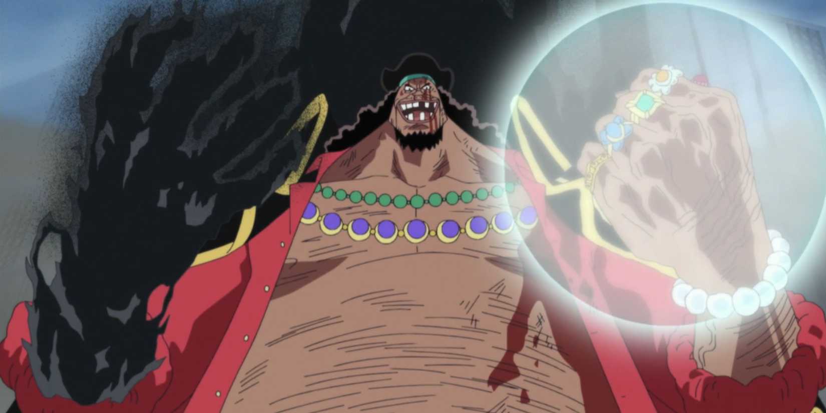 Blackbeard wields his two Devil Fruit powers - One Piece
