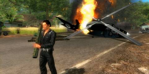 Blowing up a helicopter in Just Cause (PC)