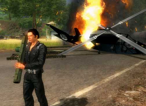 Blowing up a helicopter in Just Cause (PC)