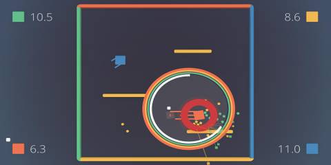 Blue And Orange Players In A Versus Zone In Flat Heroes