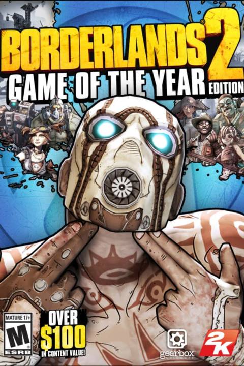 Borderlands 2 Game of the Year Edition video game cover art tag
