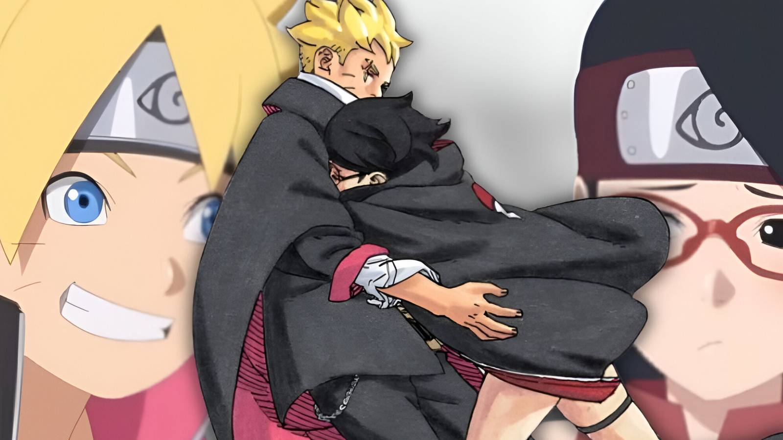 boruto sarada hug each other