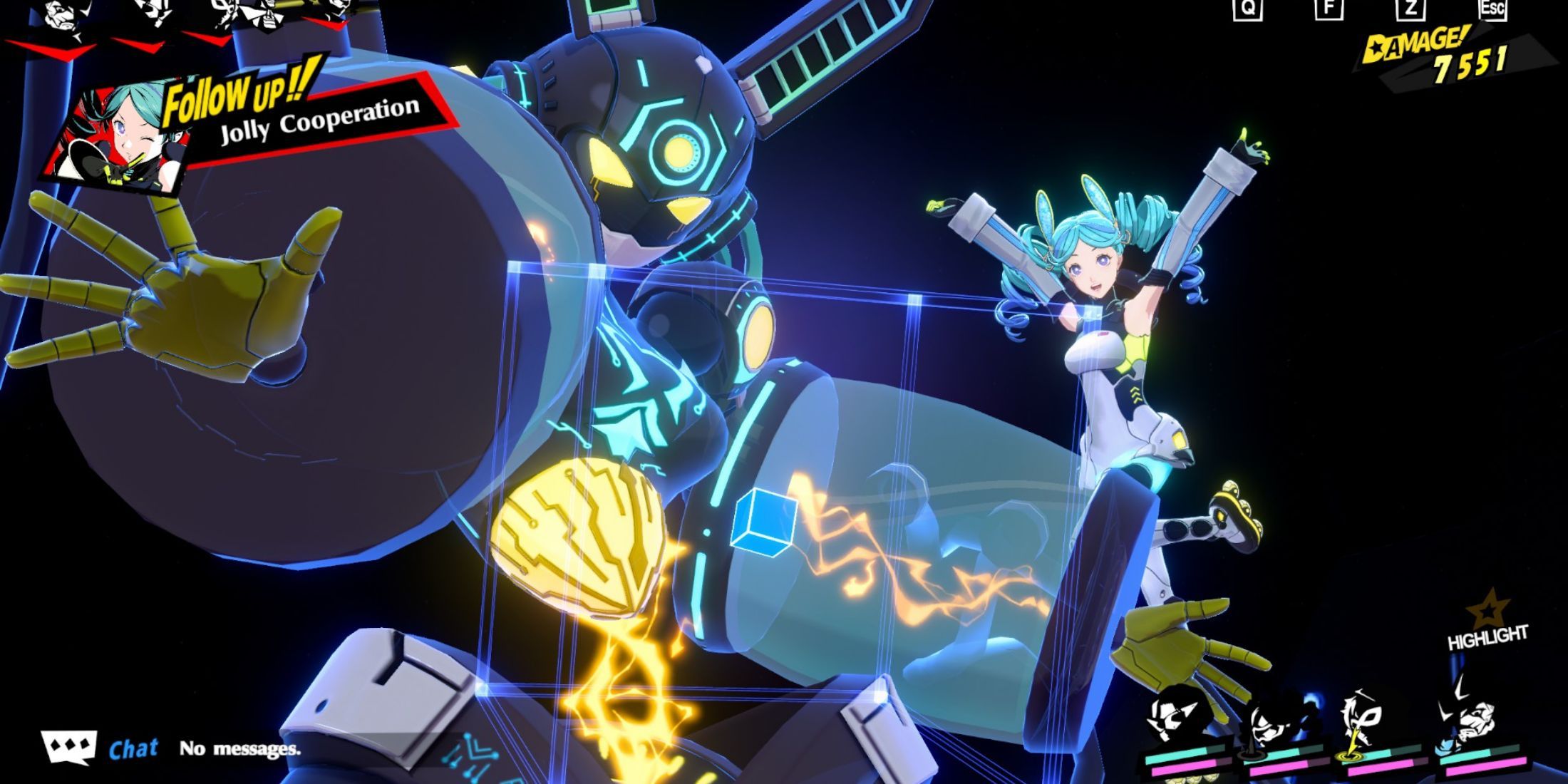 Bui activating a Follow Up Attack in P5X