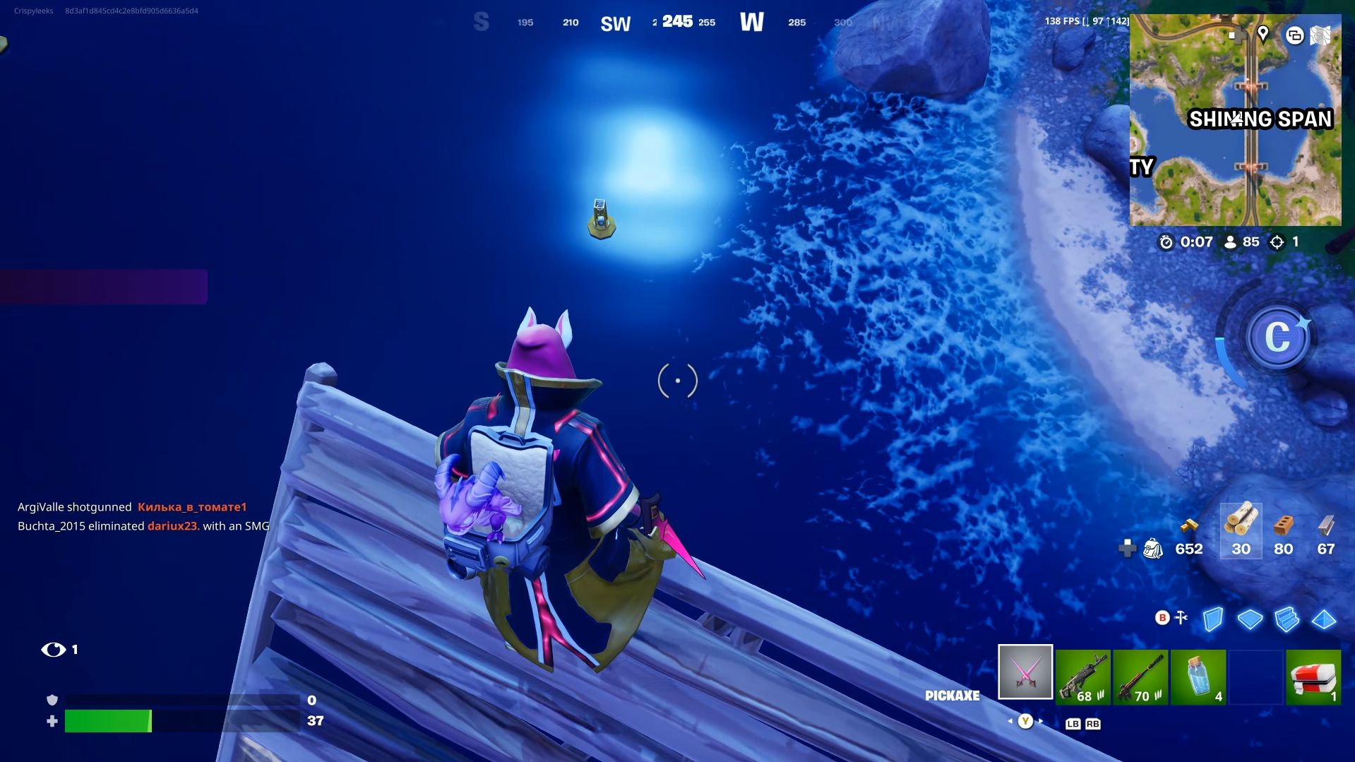Construction of the structure of five stories without damaging to Fortnite falls