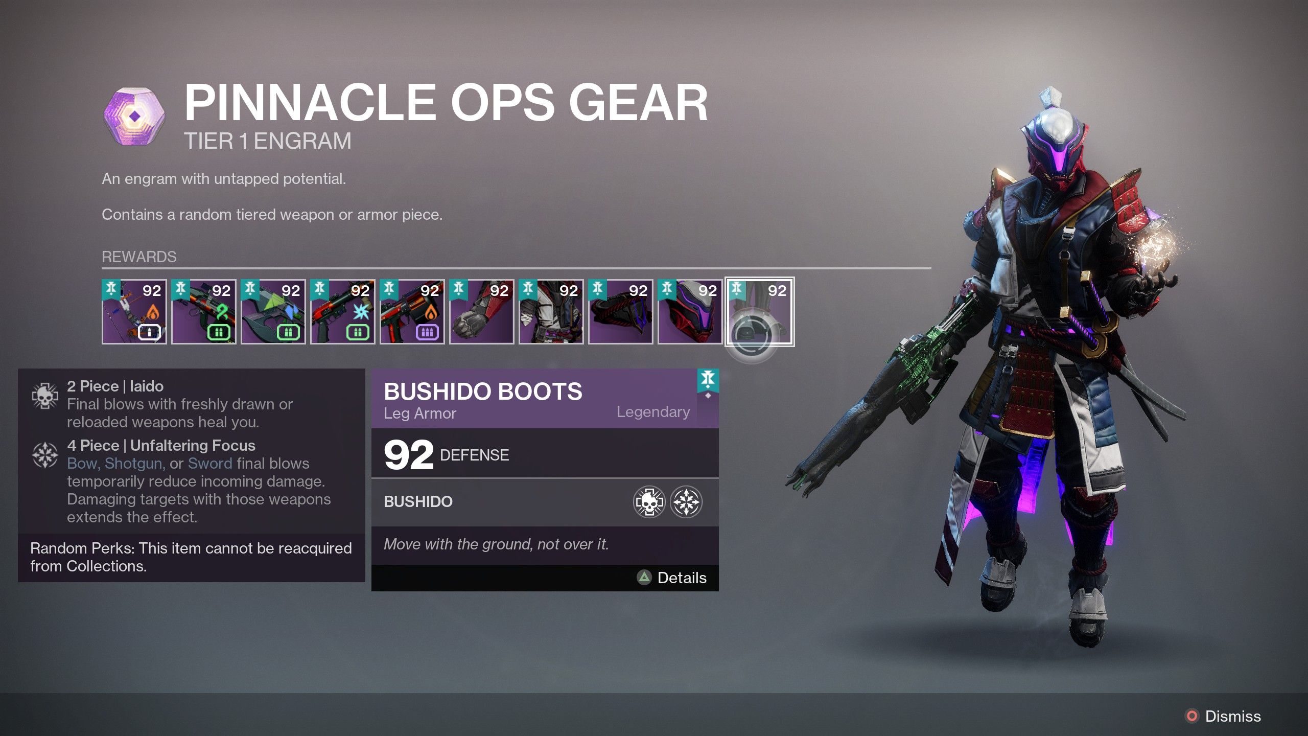 bushido set bonuses